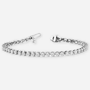 Round Lab Grown Diamond Tulip 3 Prong Solitaire Bracelets