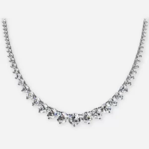 Round Lab Grown Diamond Graduated Tennis Necklace