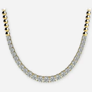 Round Lab Grown Diamond Half Graduated Tennis Necklace