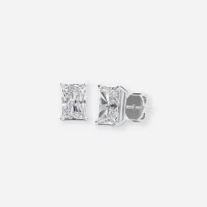 Radiant Cut Lab Grown Diamond Stud Earrings